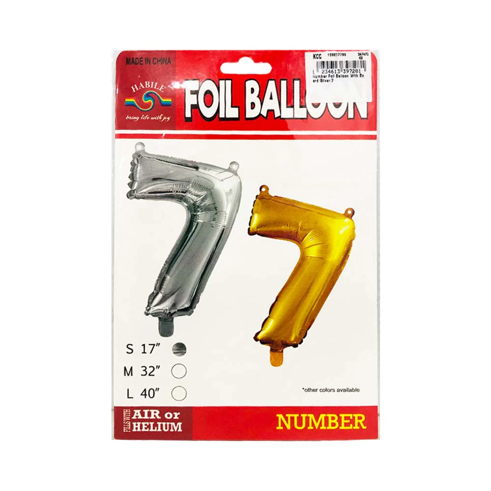 Habile Foil Balloon with Board Silver 17in - Image 11