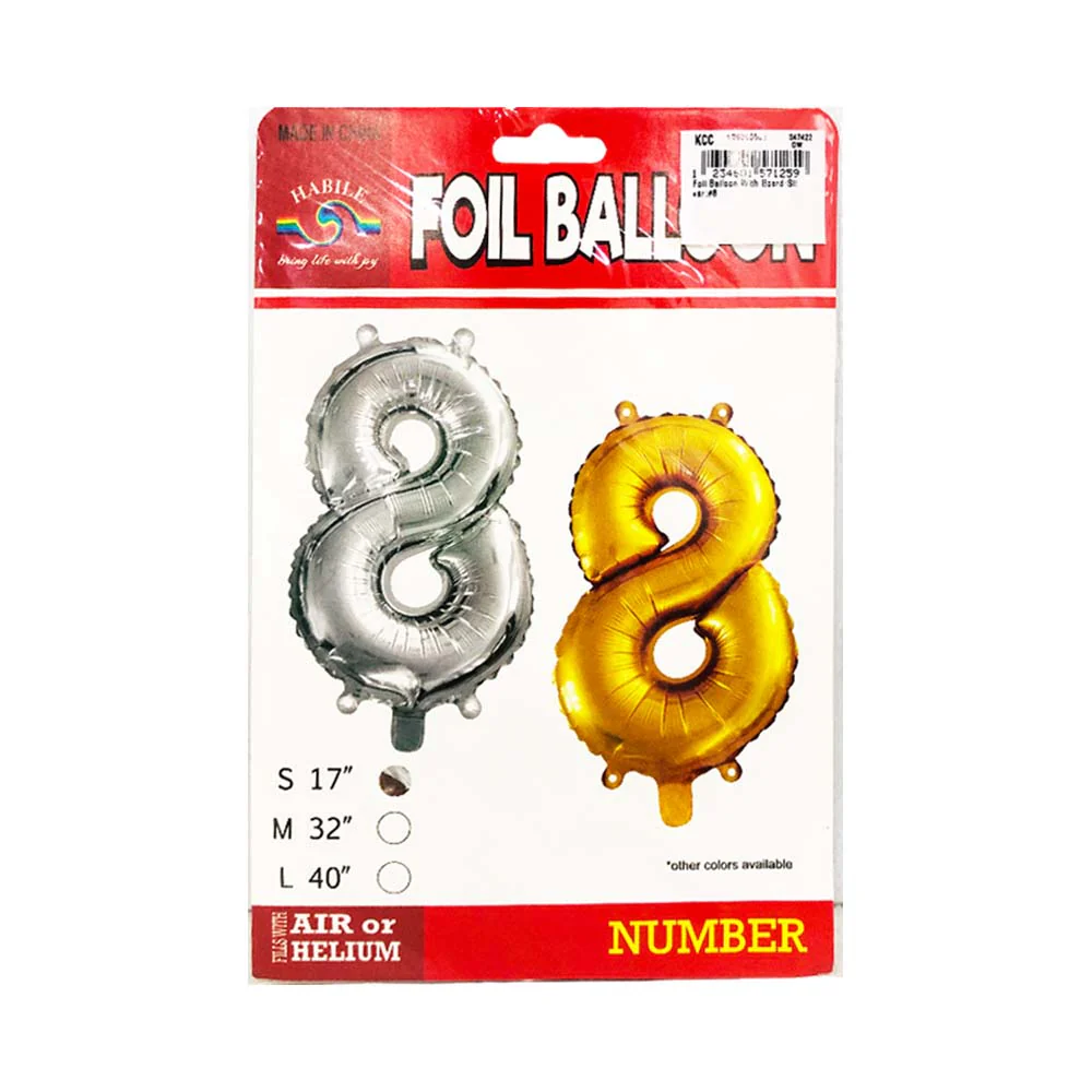 Habile Foil Balloon with Board Silver 17in - Image 13