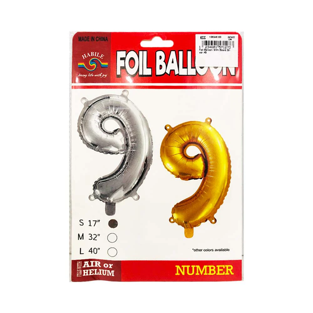 Habile Foil Balloon with Board Silver 17in - Image 15