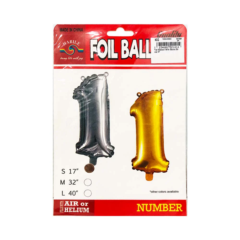 Habile Foil Balloon with Board Silver 17in - Image 3