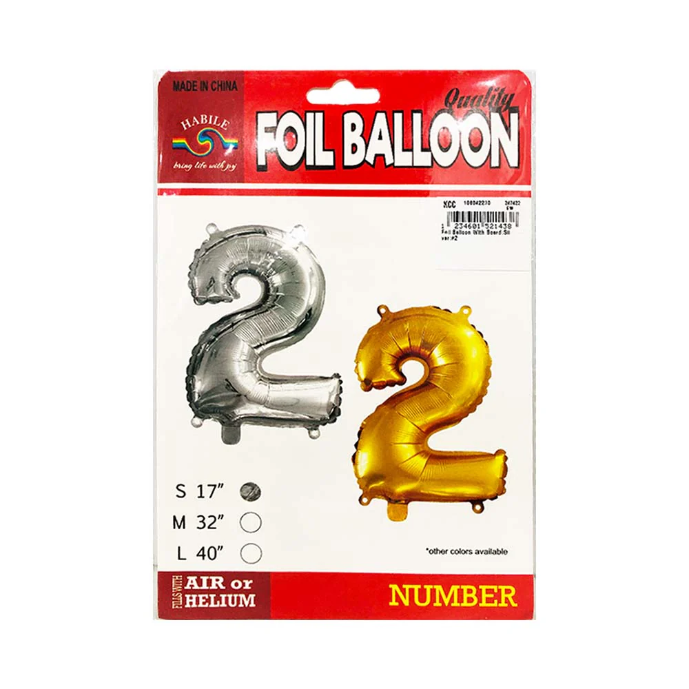 Habile Foil Balloon with Board Silver 17in - Image 5