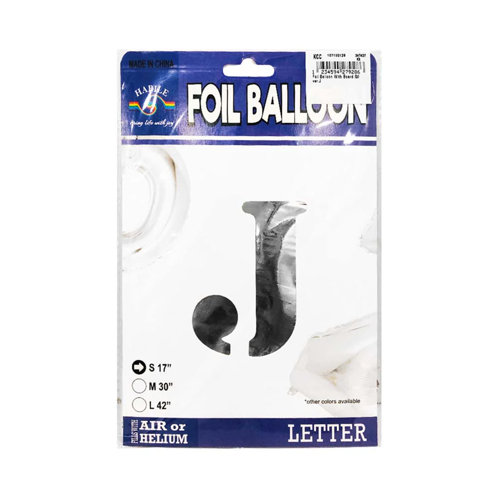 Habile Foil Letter Balloon Silver 17in - Image 10
