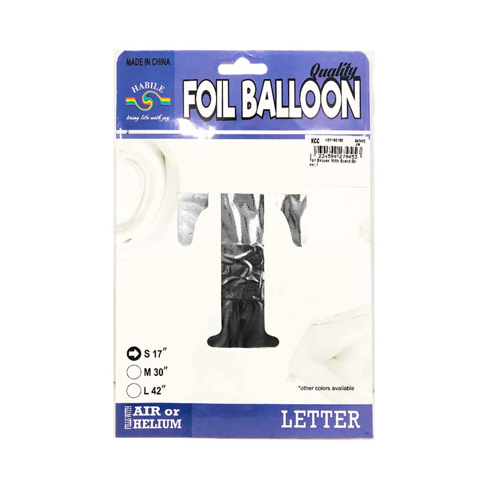 Habile Foil Letter Balloon Silver 17in - Image 22