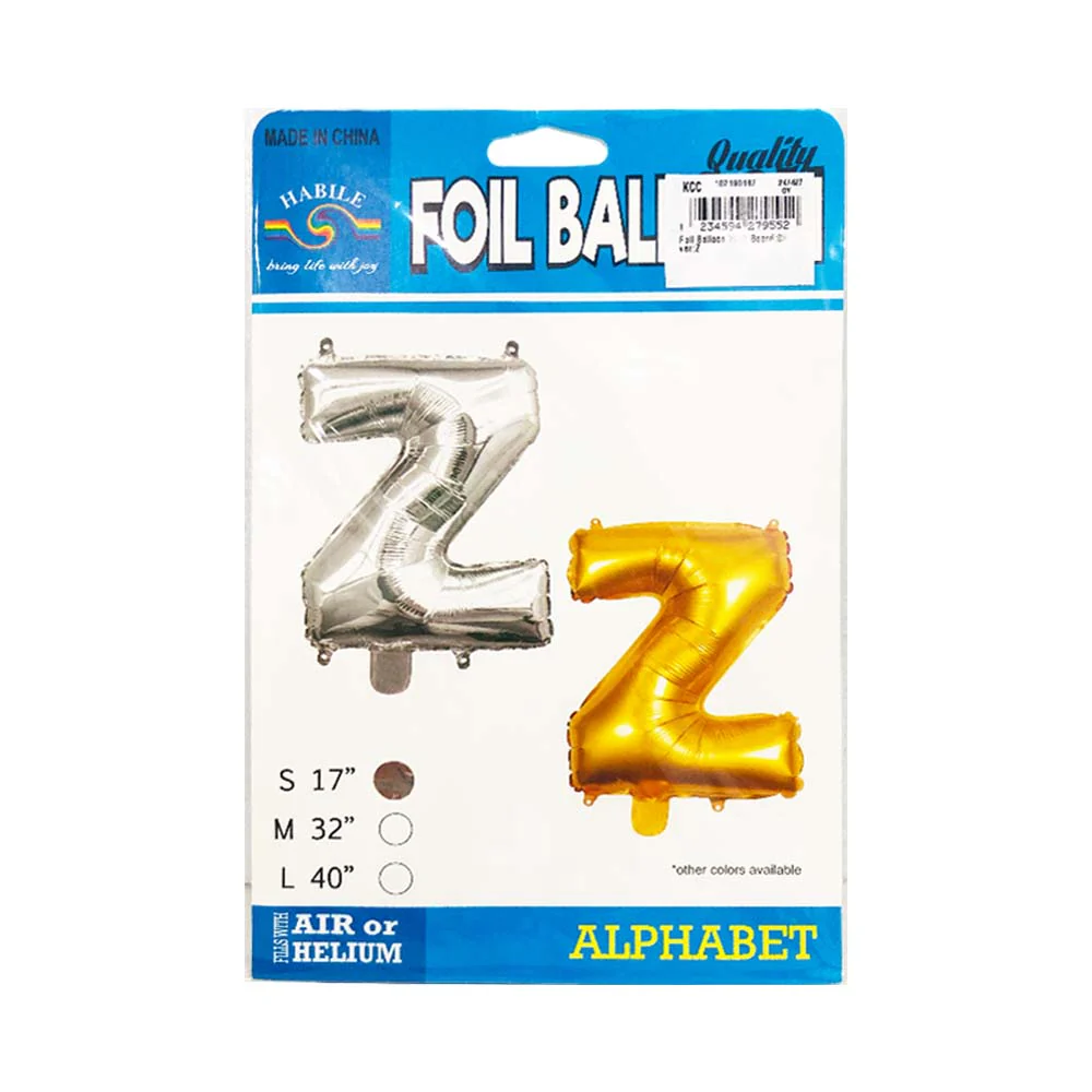 Habile Foil Letter Balloon Silver 17in - Image 24
