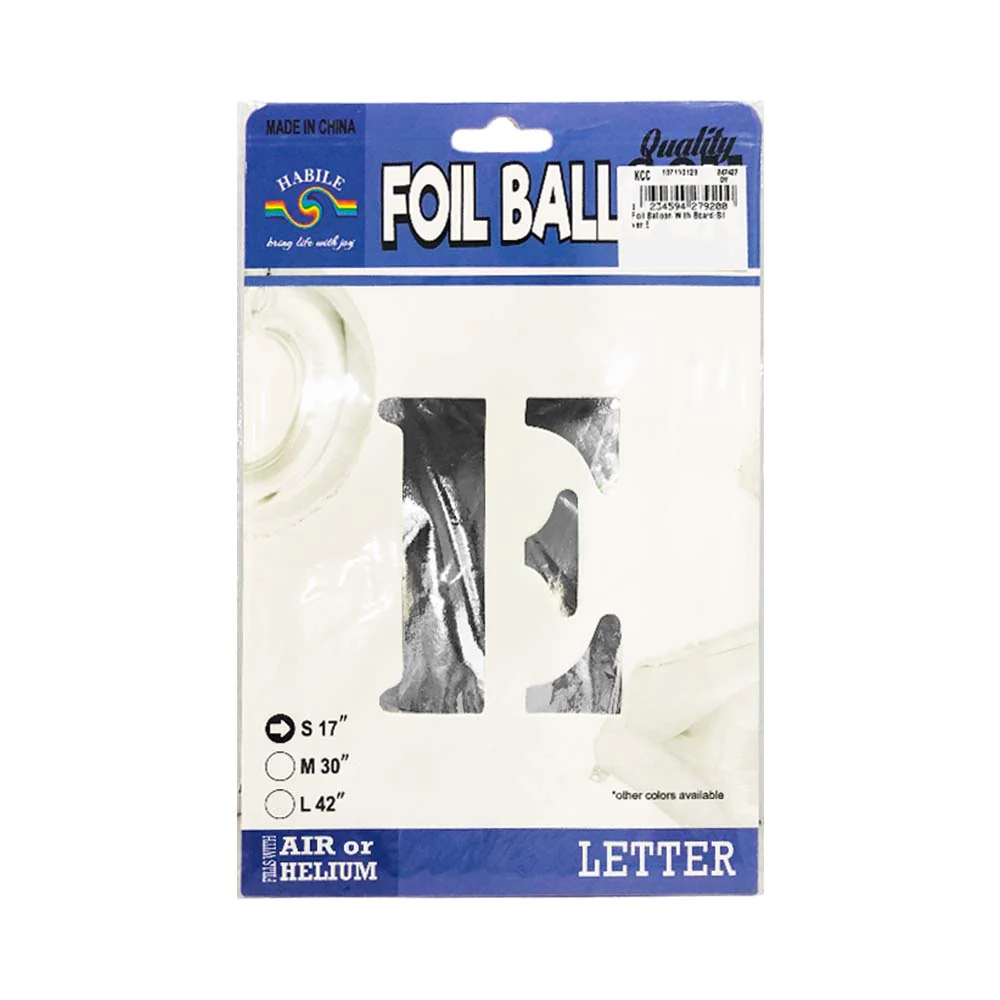 Habile Foil Letter Balloon Silver 17in - Image 27