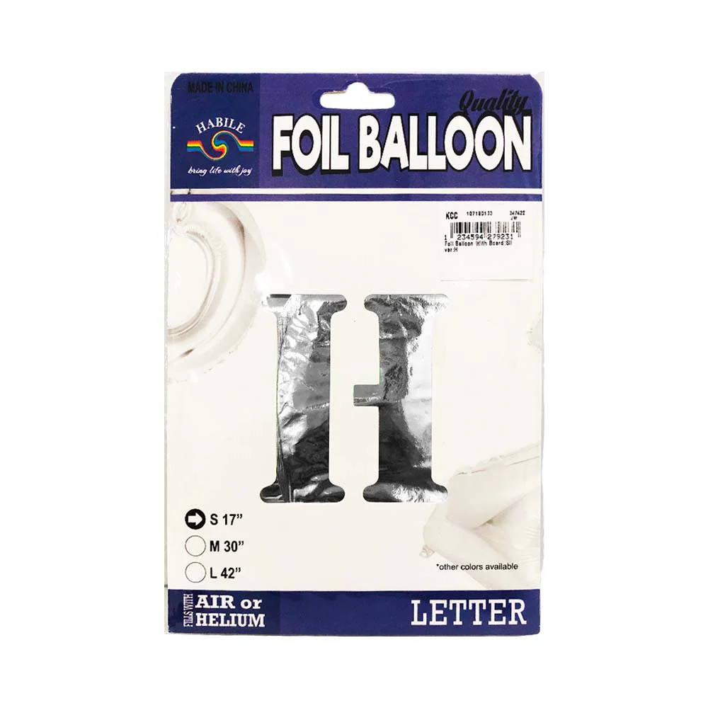 Habile Foil Letter Balloon Silver 17in - Image 31