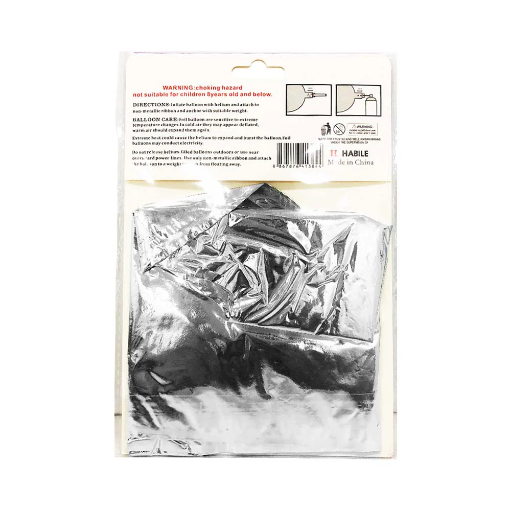 Habile Foil Letter Balloon Silver 17in - Image 32