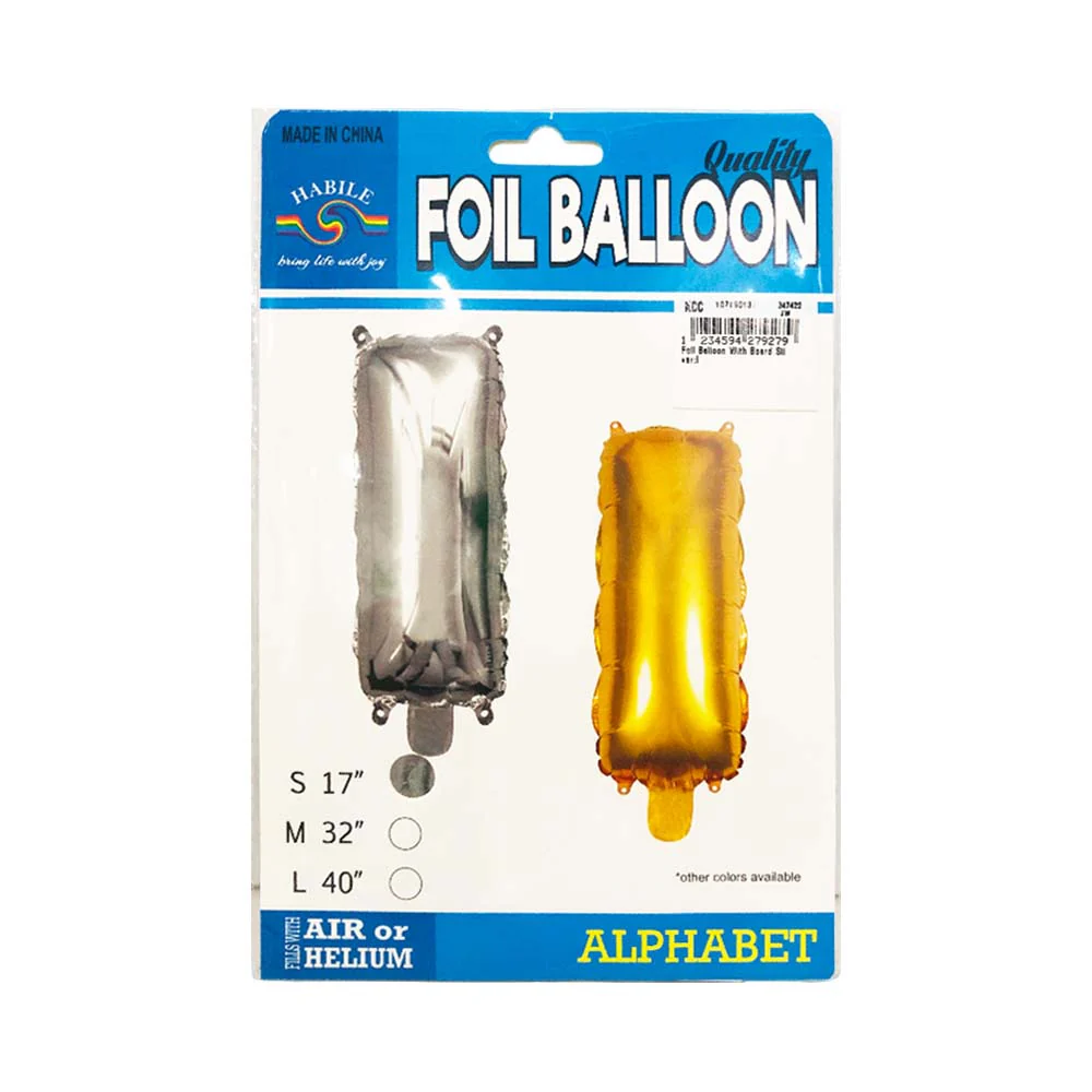 Habile Foil Letter Balloon Silver 17in - Image 33