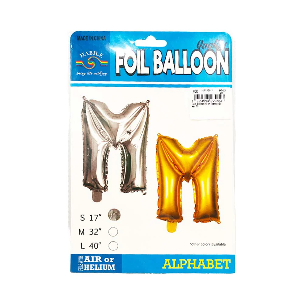 Habile Foil Letter Balloon Silver 17in - Image 37