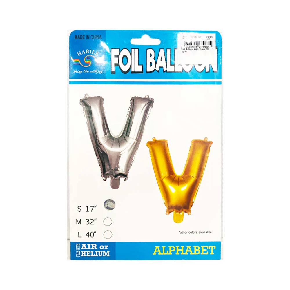 Habile Foil Letter Balloon Silver 17in - Image 41