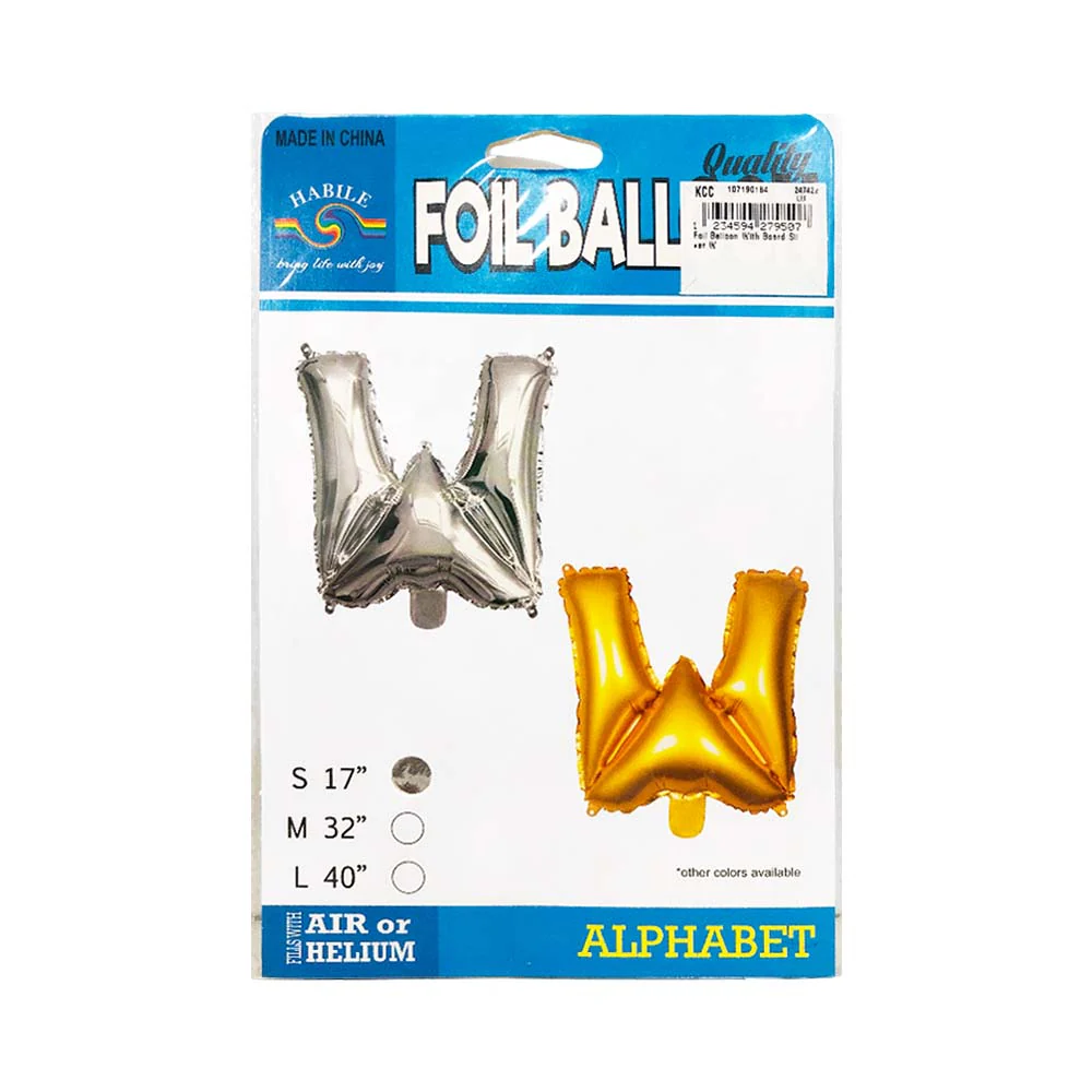 Habile Foil Letter Balloon Silver 17in - Image 43