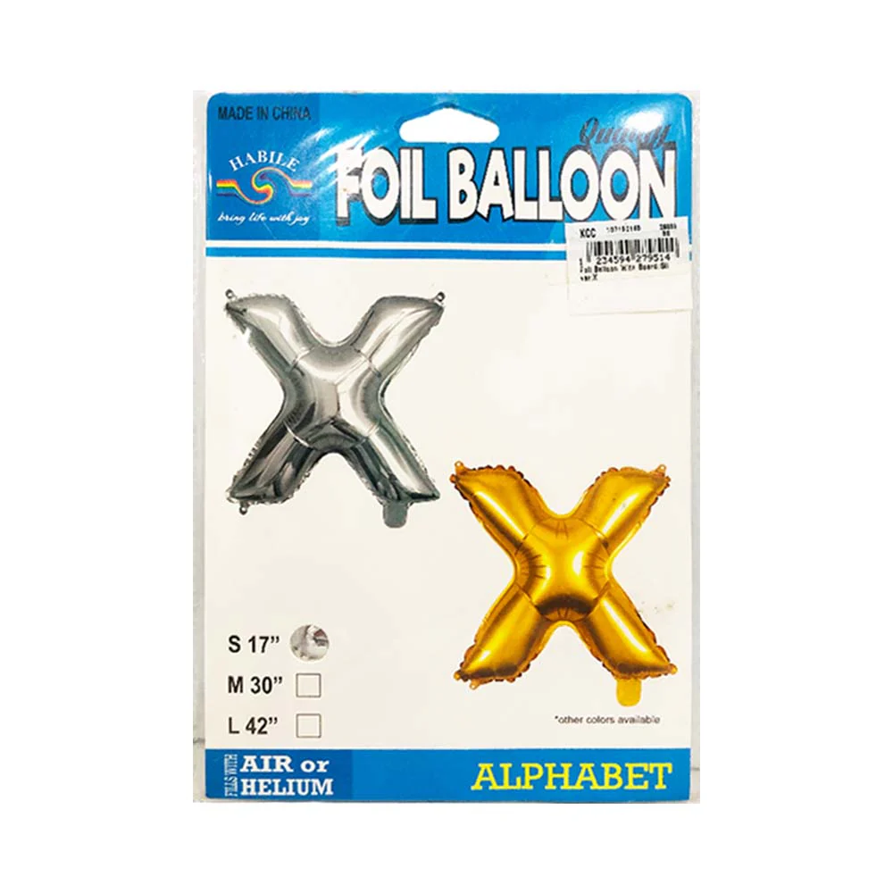Habile Foil Letter Balloon Silver 17in - Image 45