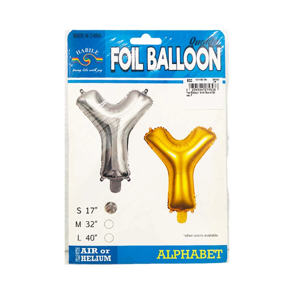 Habile Foil Letter Balloon Silver 17in - Image 47