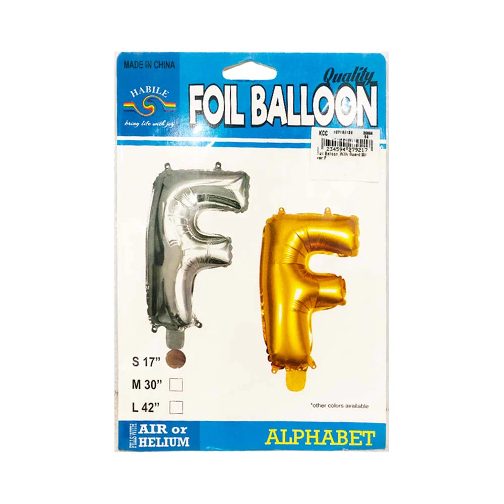 Habile Foil Letter Balloon Silver 17in - Image 7