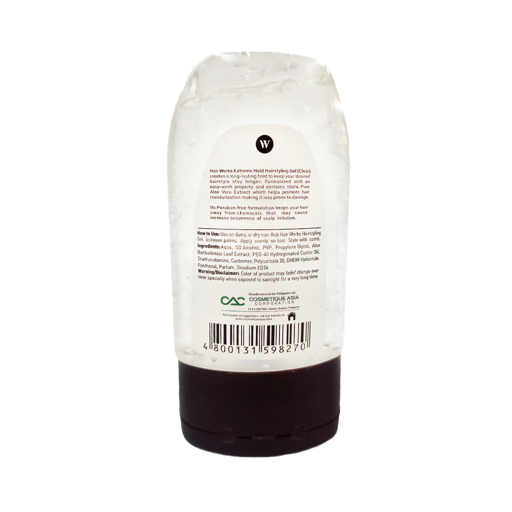 Hair Works Hairstyling Gel Extreme Hold Clear - Image 2