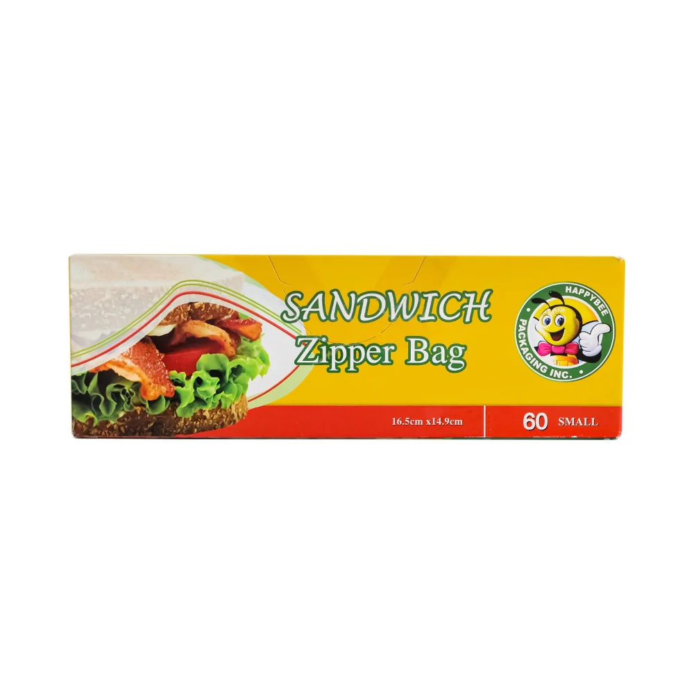 Happy Bee Ziplock Resealable Sandwich Bag Small 60's