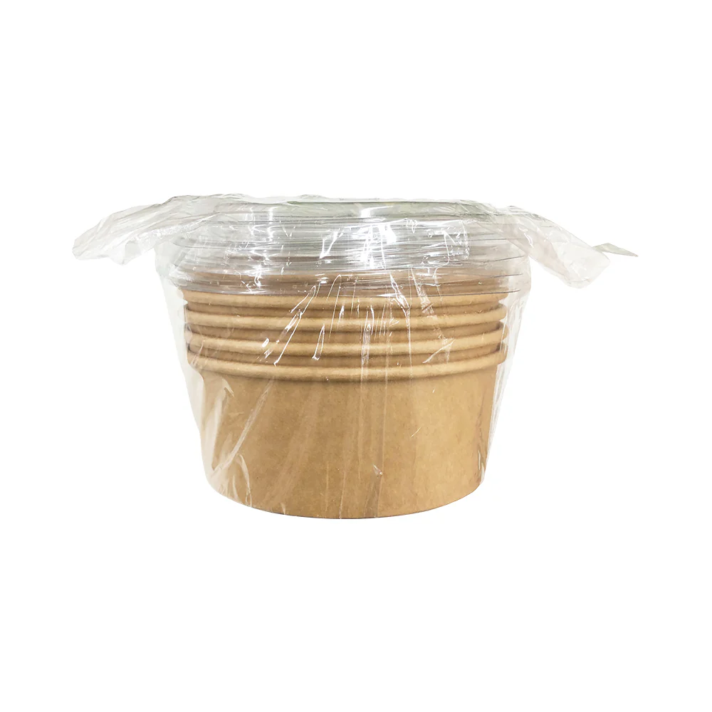 Happy Lea's Paper Kraft Salad Bowl With Lid 750ml x 5's