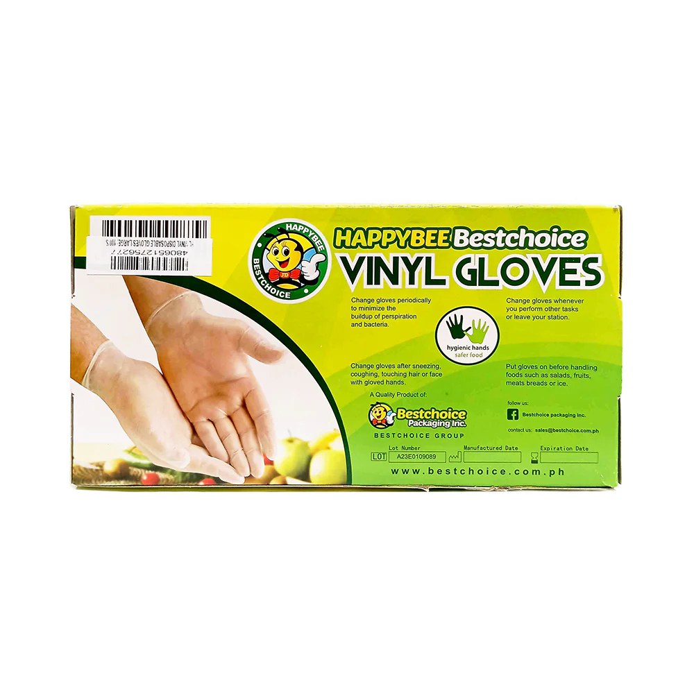 Happy Lea's Vinyl Disposable Gloves Large 100's - Image 2