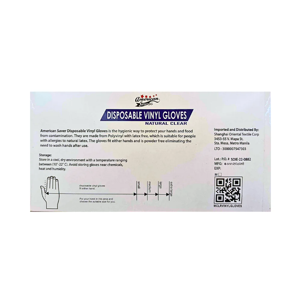 Happy Lea's Vinyl Disposable Gloves Powder Free Medium 100's - Image 2
