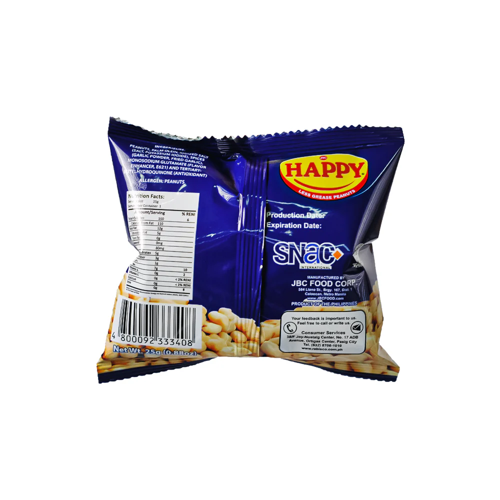 Happy Peanuts With Real Garlic Chips 25g - Image 2
