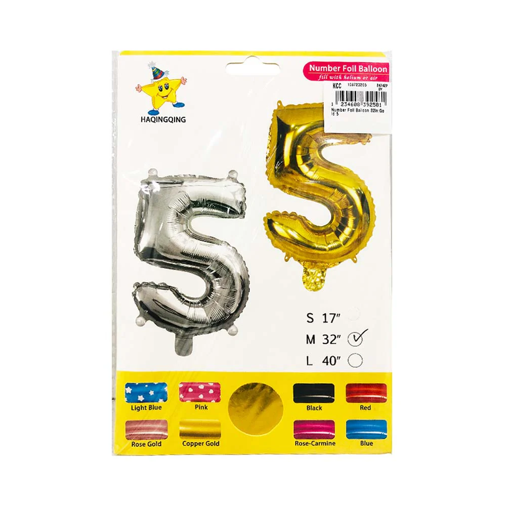 Haqingqing Number Foil Balloon Gold 32in - Image 11