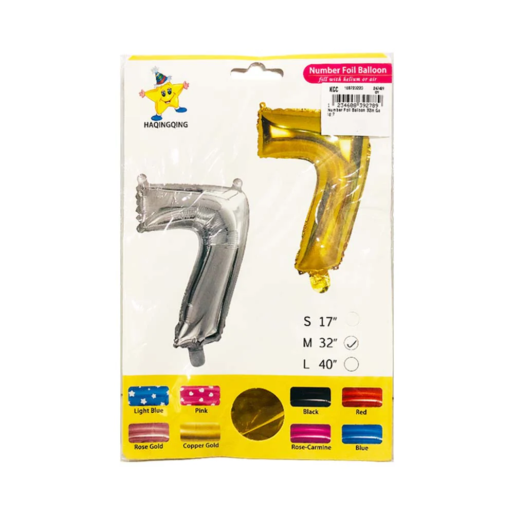 Haqingqing Number Foil Balloon Gold 32in - Image 15