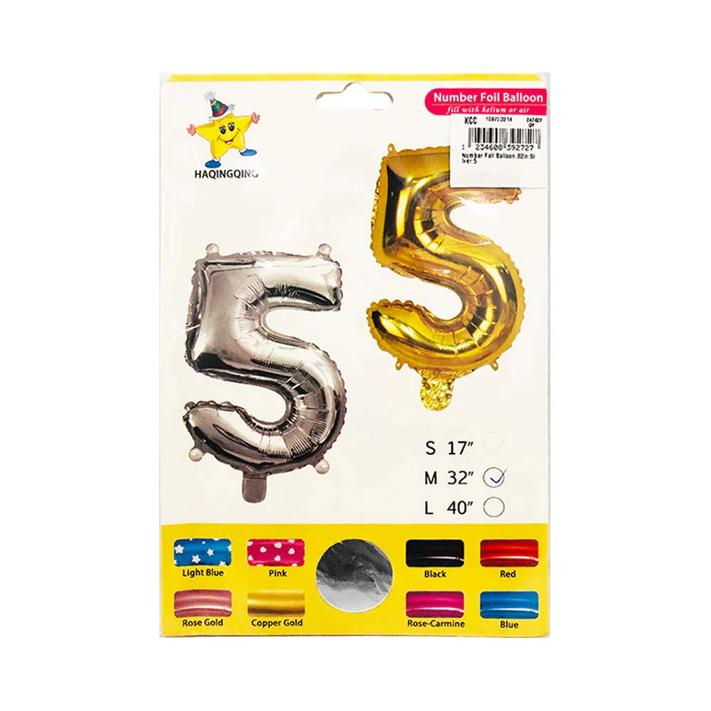 Haqingqing Number Foil Balloon Silver 32in - Image 5