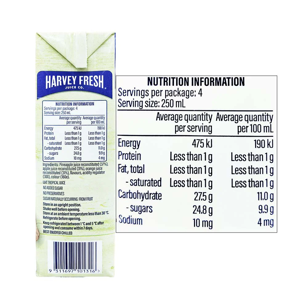 Harvey Fresh 100% Fruit Drink Tropical 1L - Image 2