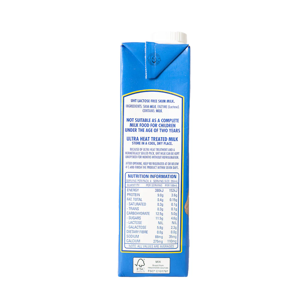 Harvey Fresh Lactose Free Skim Milk 1L - Image 2