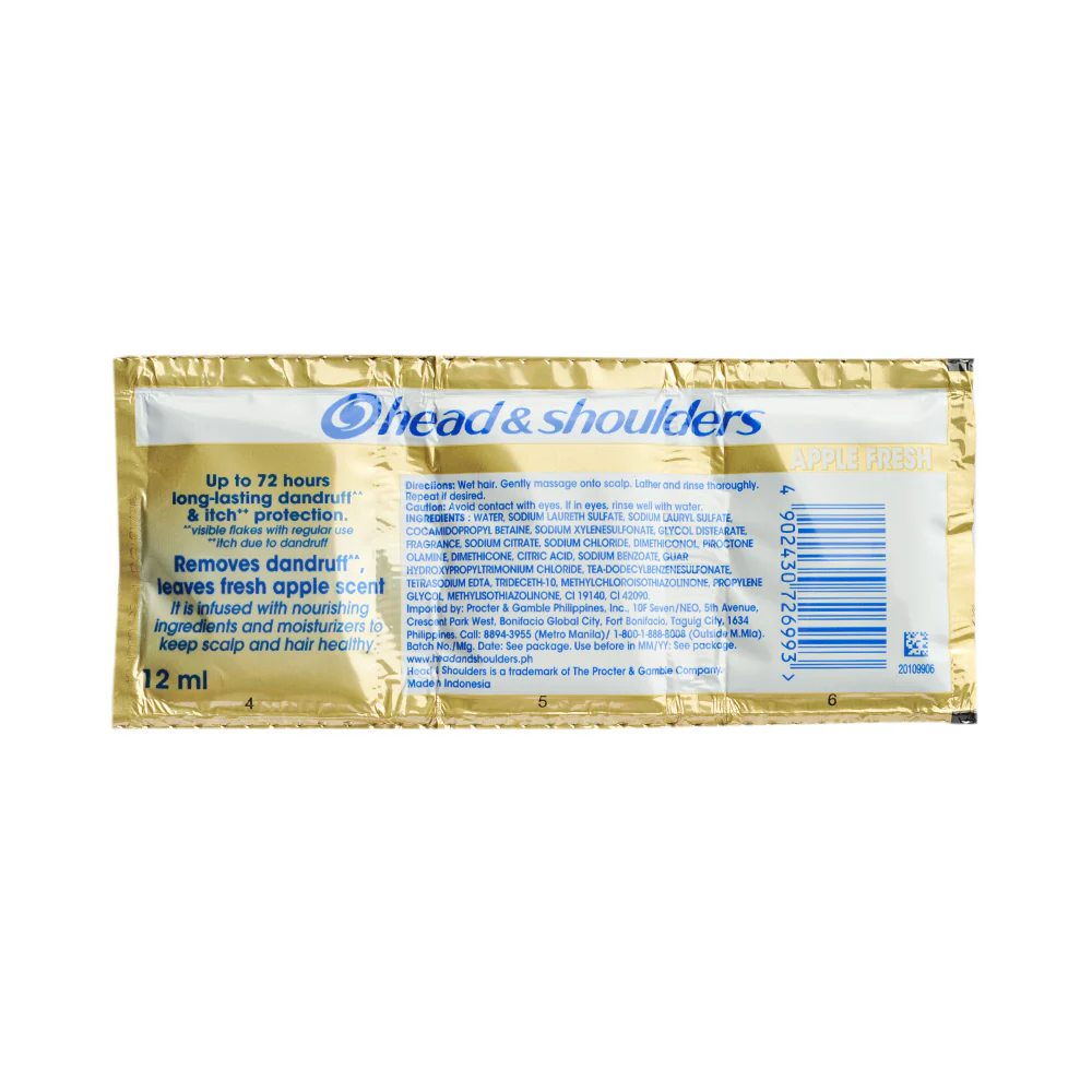 Head & Shoulders Anti-Dandruff Shampoo Apple Fresh 12ml x 12's - Image 2
