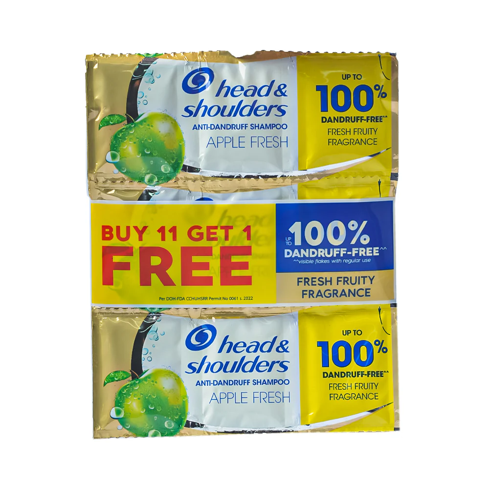Head & Shoulders Anti-Dandruff Shampoo Apple Fresh 12ml x 11's + 1