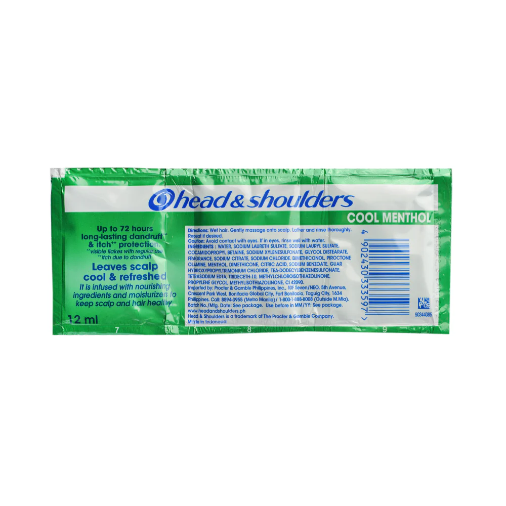 Head & Shoulders Anti-Dandruff Shampoo Cool Menthol 12ml x 12's - Image 2