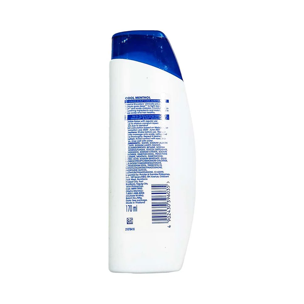Head & Shoulders Anti-Dandruff Shampoo Cool Menthol 170ml - Image 2