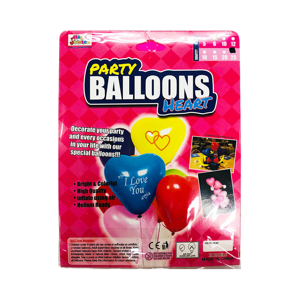 Heart Shape Balloon 6in 25's - Image 2