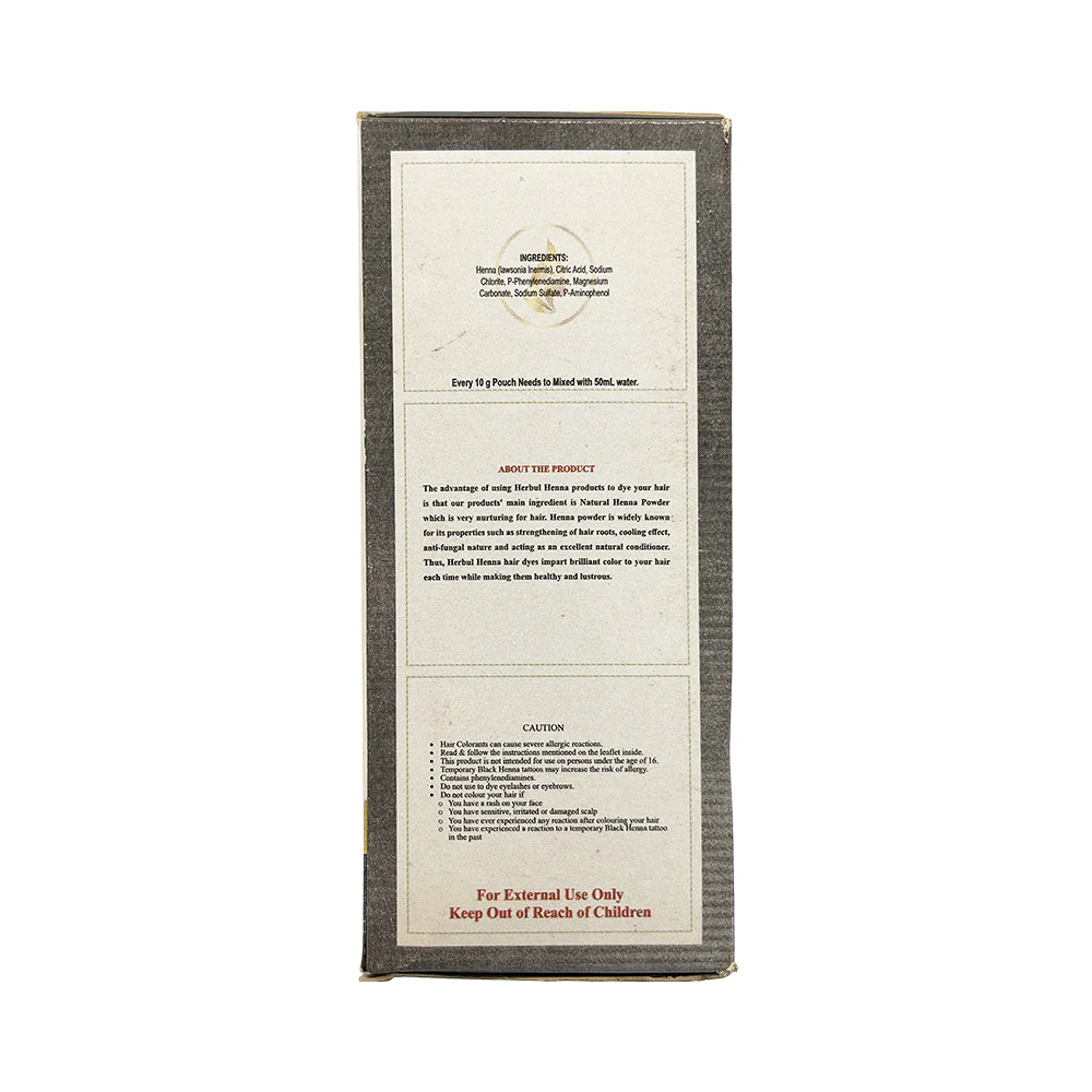 Herbul Hair Color Henna Light Black 6 Sachet - Image 2