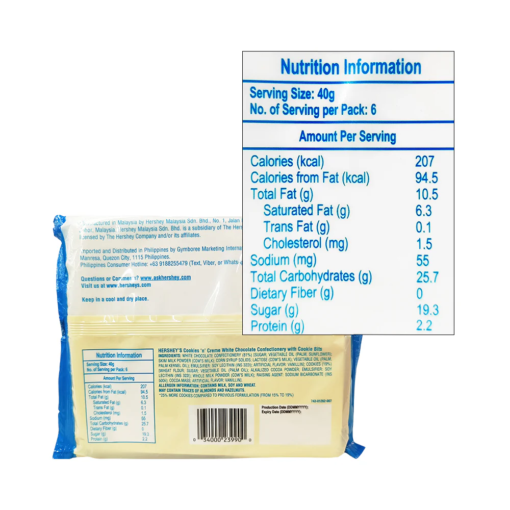 Hershey's Cookies And Creme Bar 40g x 6's - Image 2
