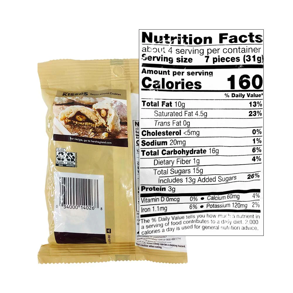 Hershey's Kisses Milk Chocolate Almonds 4.48oz (127g) - Image 2