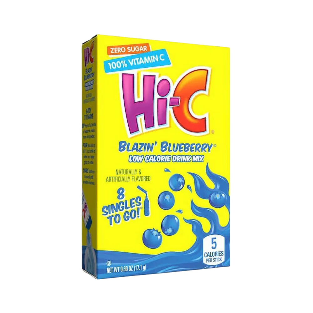Hi-C Blazin Blueberry Singles To Go Low Calorie Drink Mix 17.1g - Image 2