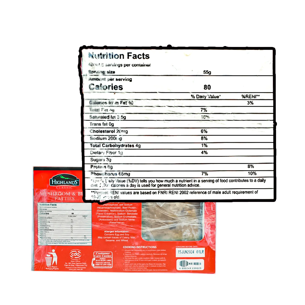 Highlands Classic Mushroom and Beef Patties 452g - Image 2