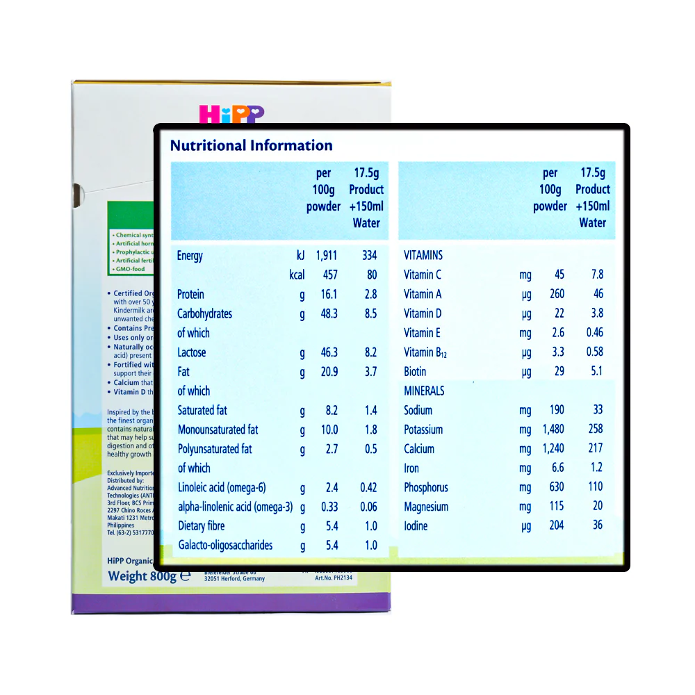 Hipp Organic Milk Supplement Kindermilk 800g - Image 2
