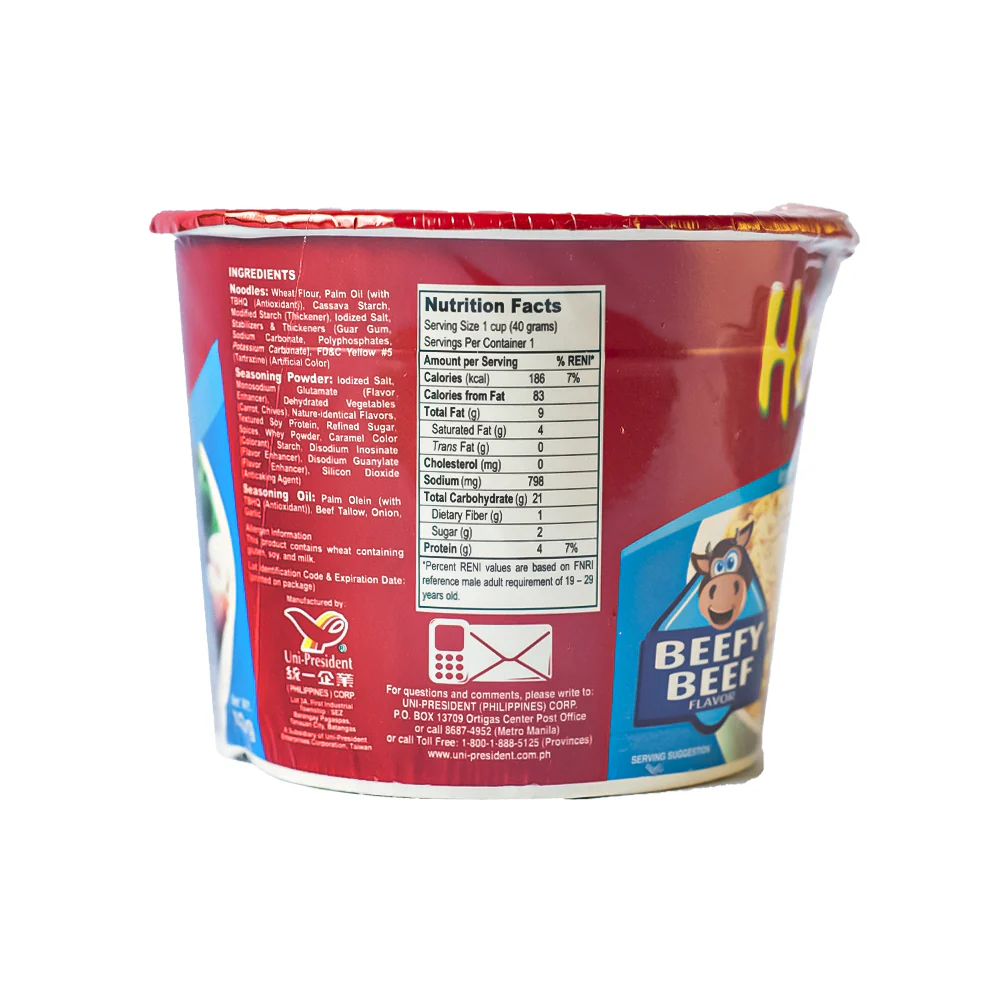 Homi Instant Mami Noodles Econobowl Beef Brisket 40g - Image 2