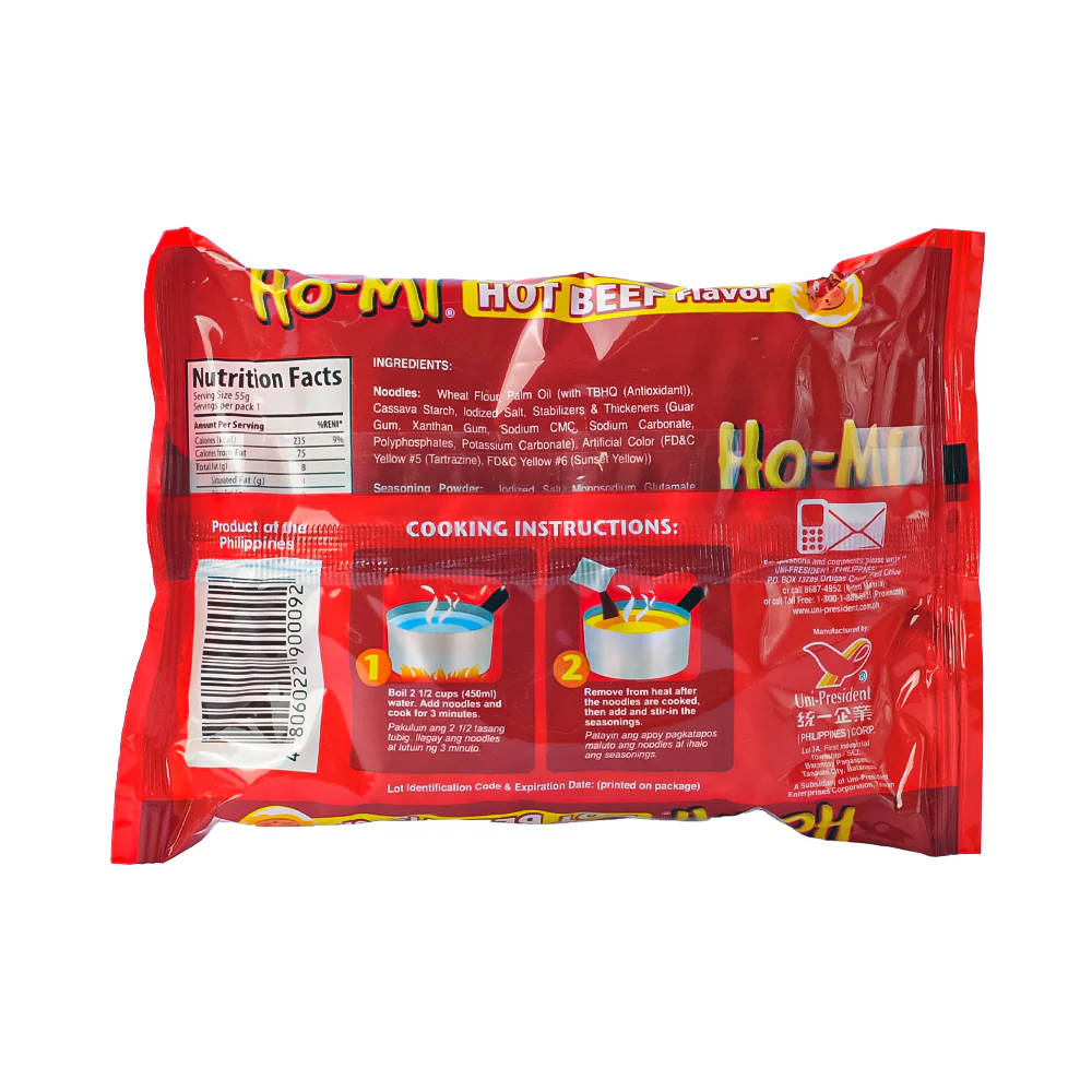 Homi Instant Mami Noodles Hot Beef Flavor 55g - Image 2