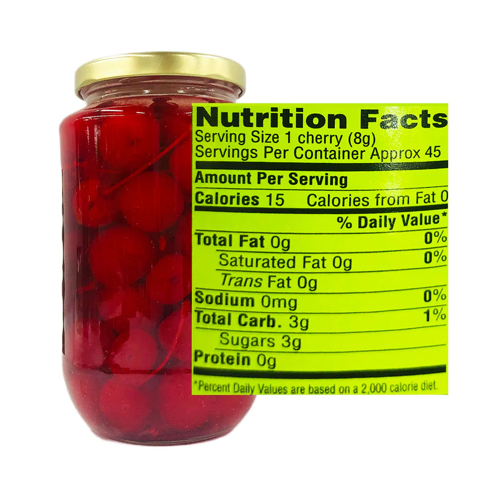 Hosen Red Maraschino Cherries With Stems In Syrup 737g (26oz) - Image 2
