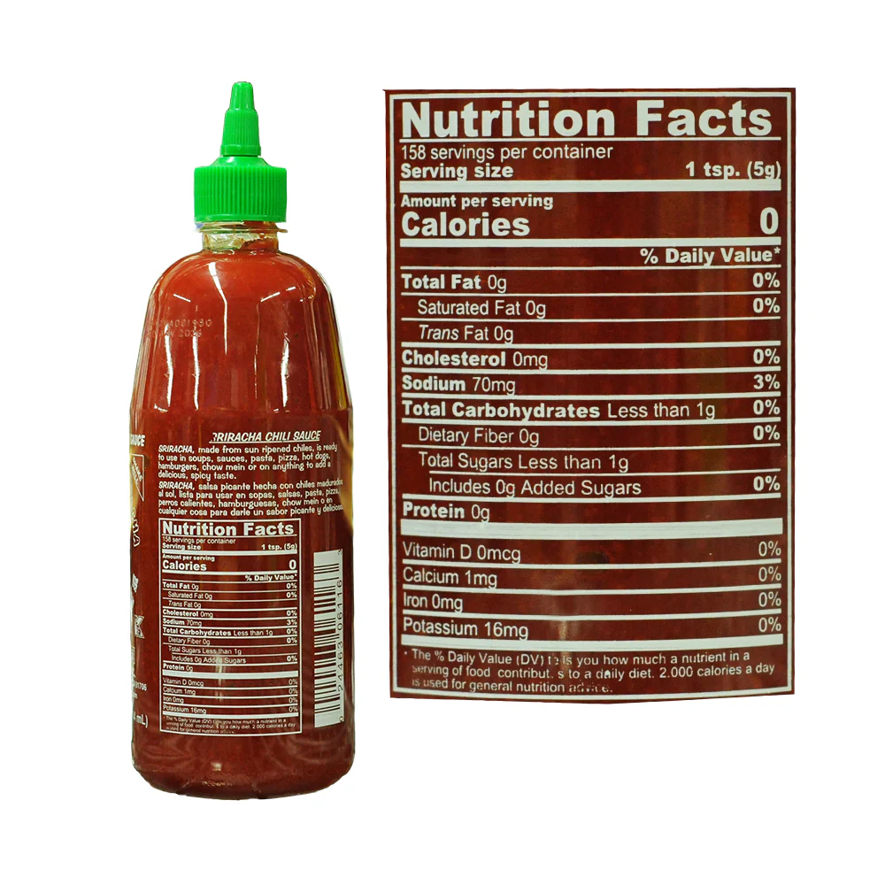 Huy Fong Sriracha Hot Chili Sauce 714ml (28oz) - Image 2
