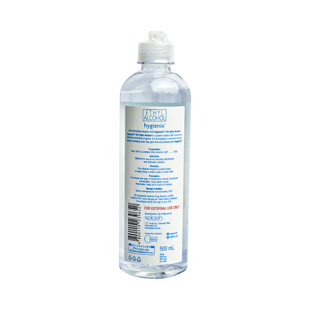 Hygienix 70% Ethyl Alcohol 500ml - Image 2