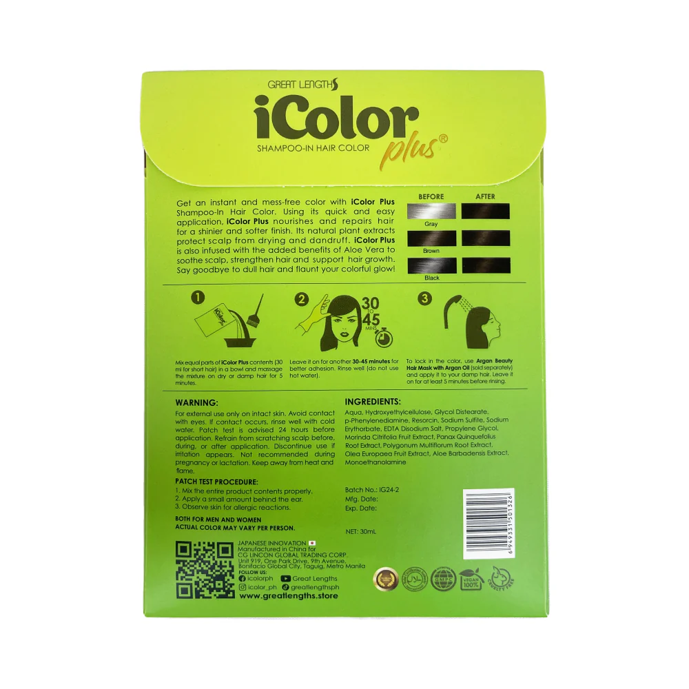 Icolor Shampoo-In Hair Color Dark Brown 30ml - Image 2