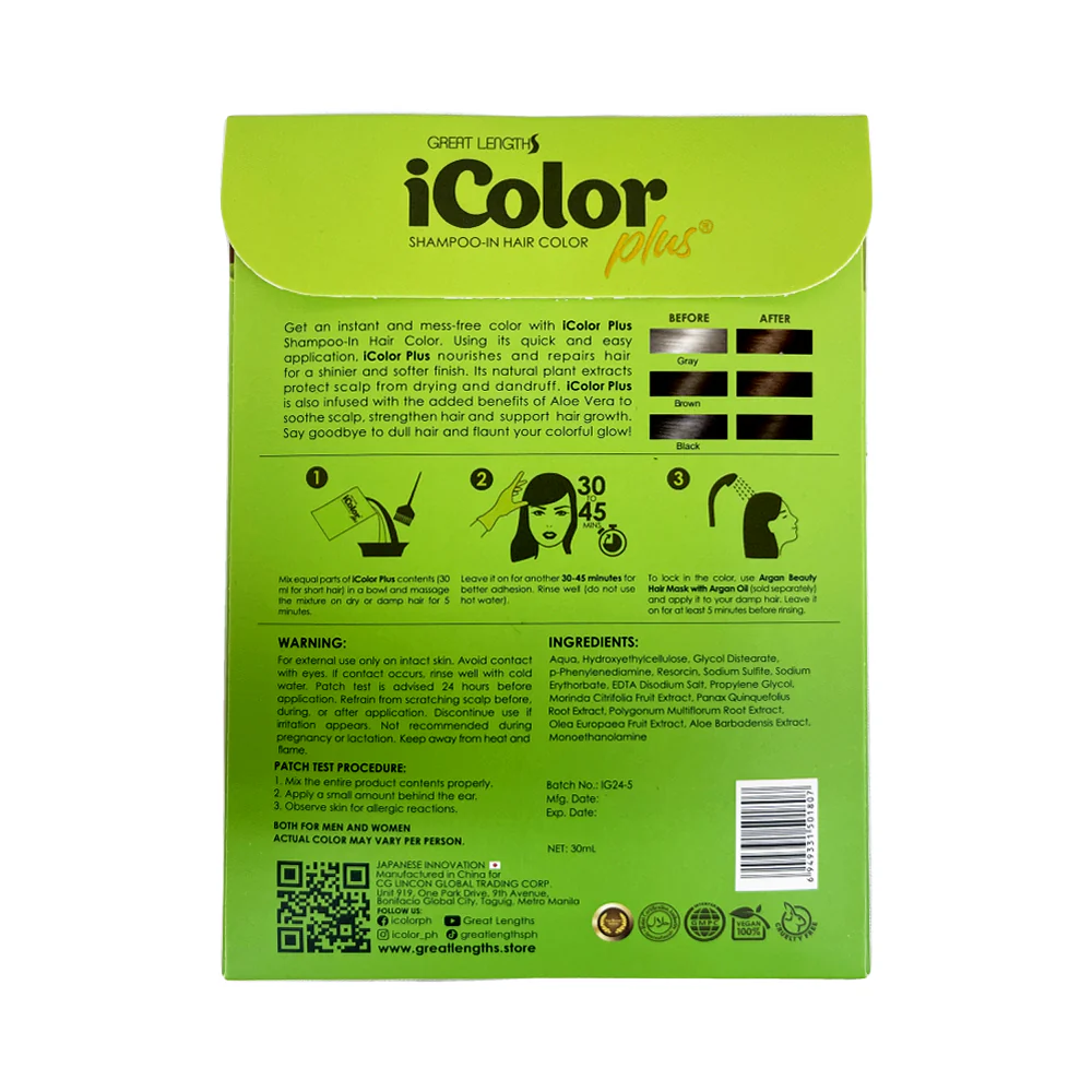 Icolor Shampoo In Hair Color Medium Brown 30ml - Image 2
