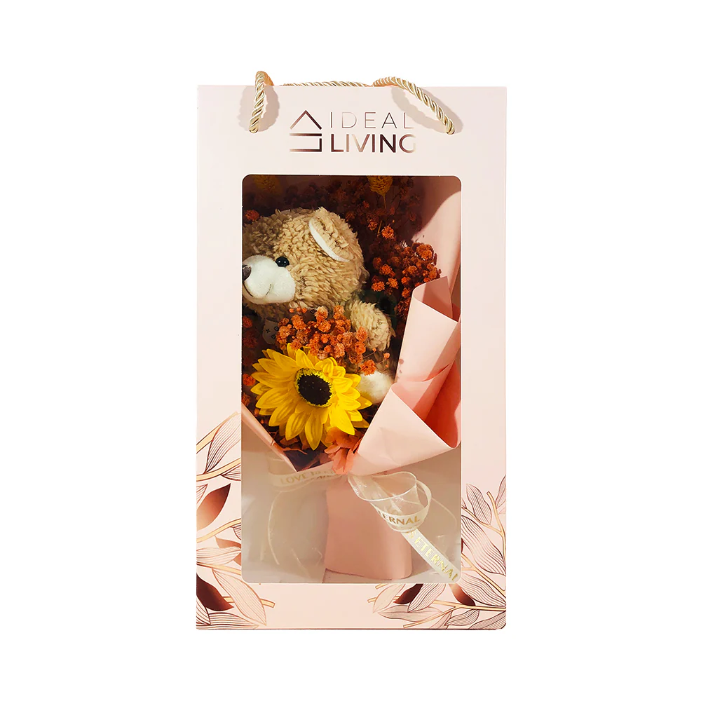 Ideal Living Flower Bouquet With Bear In Box - Image 11