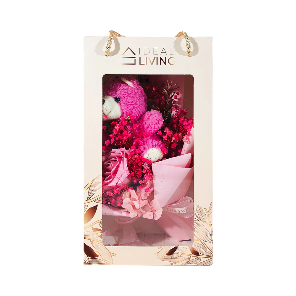 Ideal Living Flower Bouquet With Bear In Box - Image 15