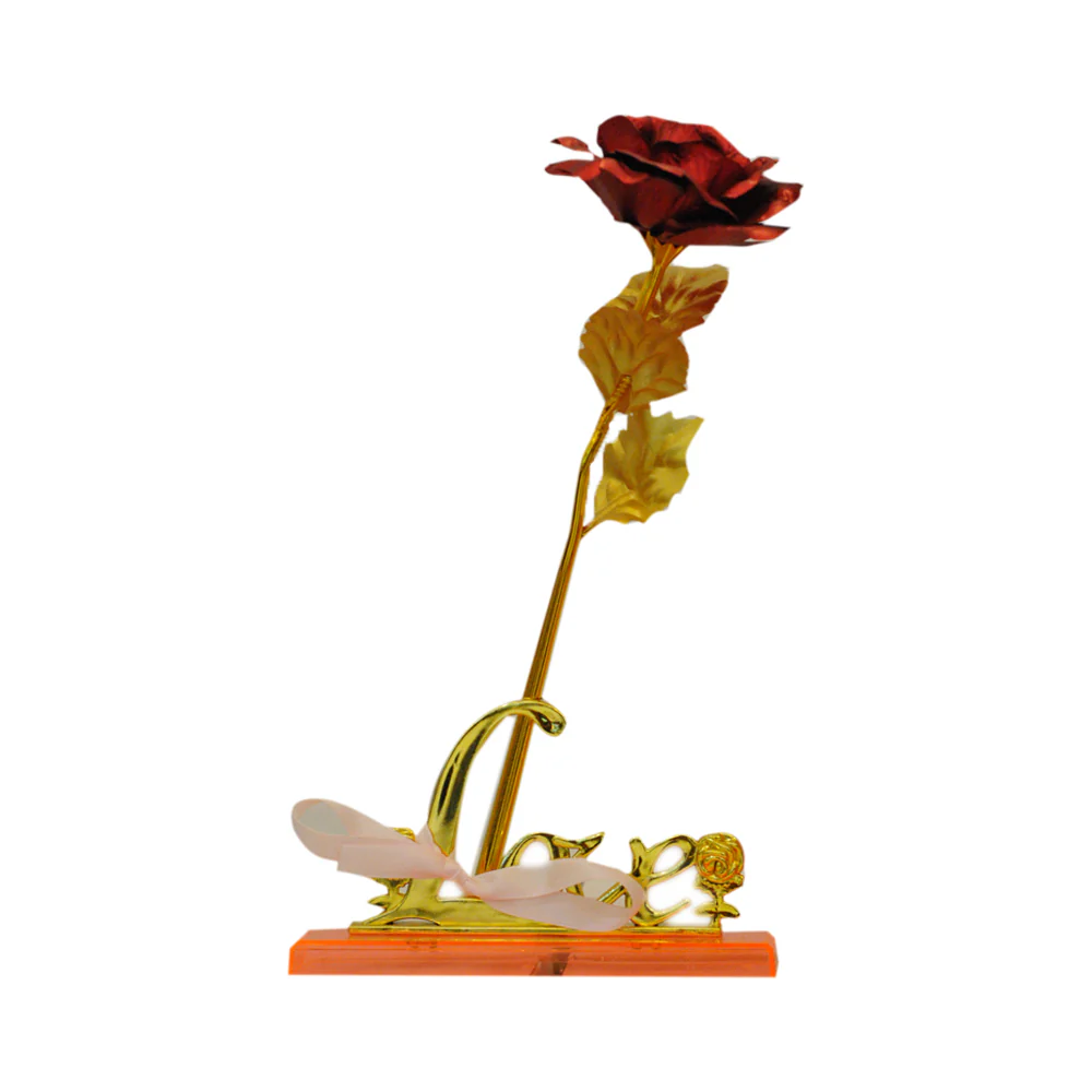 Ideal Living Gold Plated Single Rose With Stand - Image 3